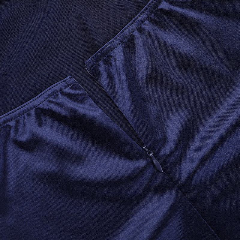 Sexy Halter Neck Low Back Satin Gown Women Chic Long Dress 13