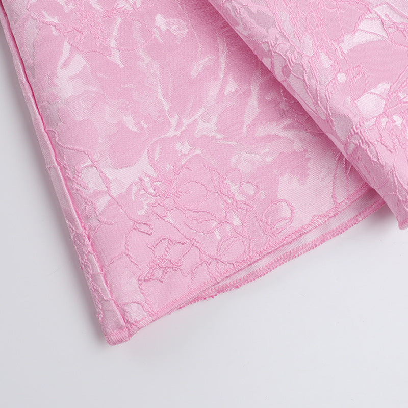 Women's Sexy Sleeveless Halter Neck Jacquard V-Neck Bow Dress 15