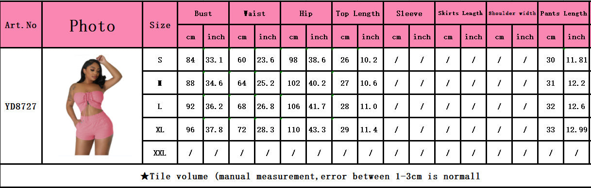 Women Sexy Off Shoulder Drawstring Crop Top and Shorts Two-Piece Set 7