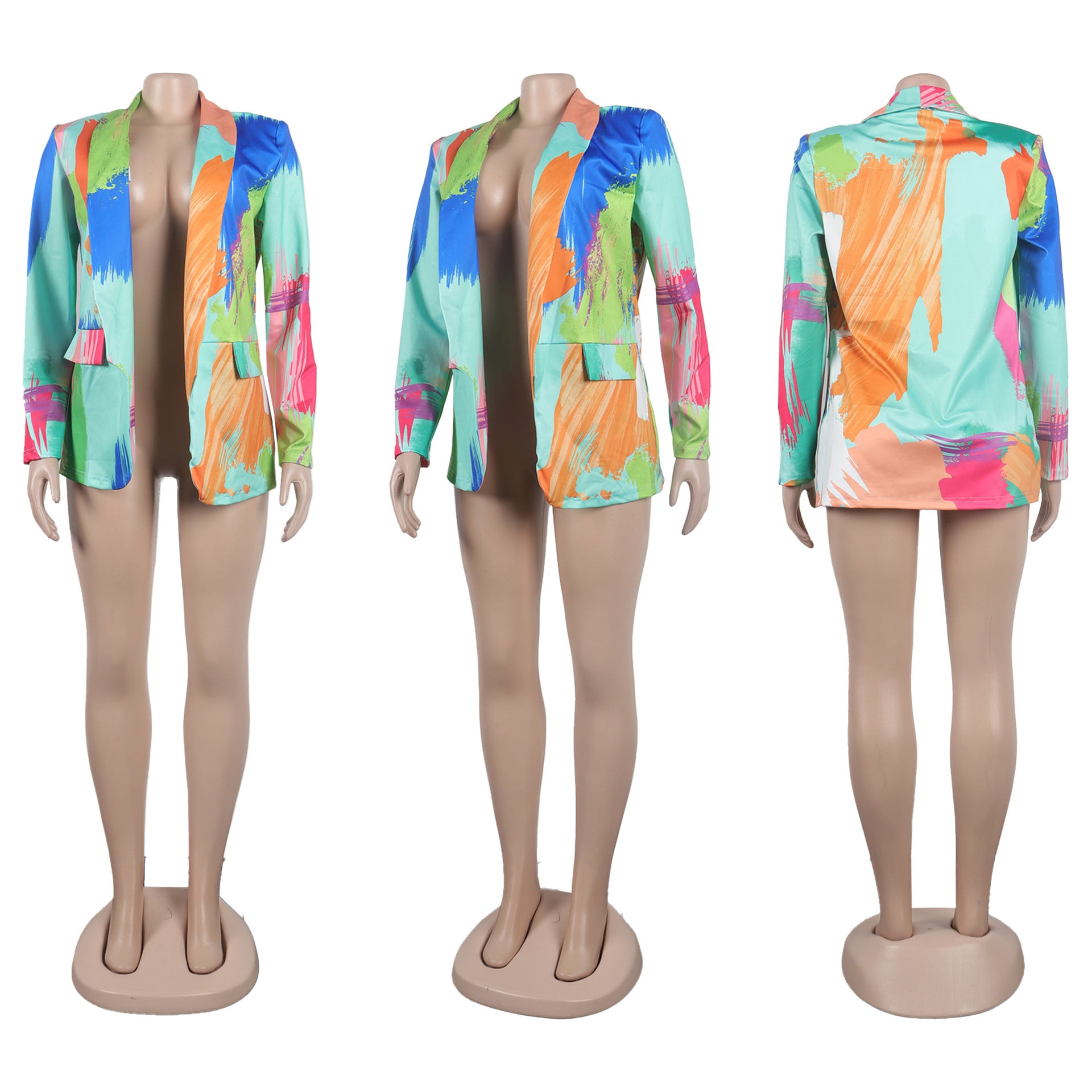 Casual Fashion Multi-Color Print Fashion Blazer Top 21