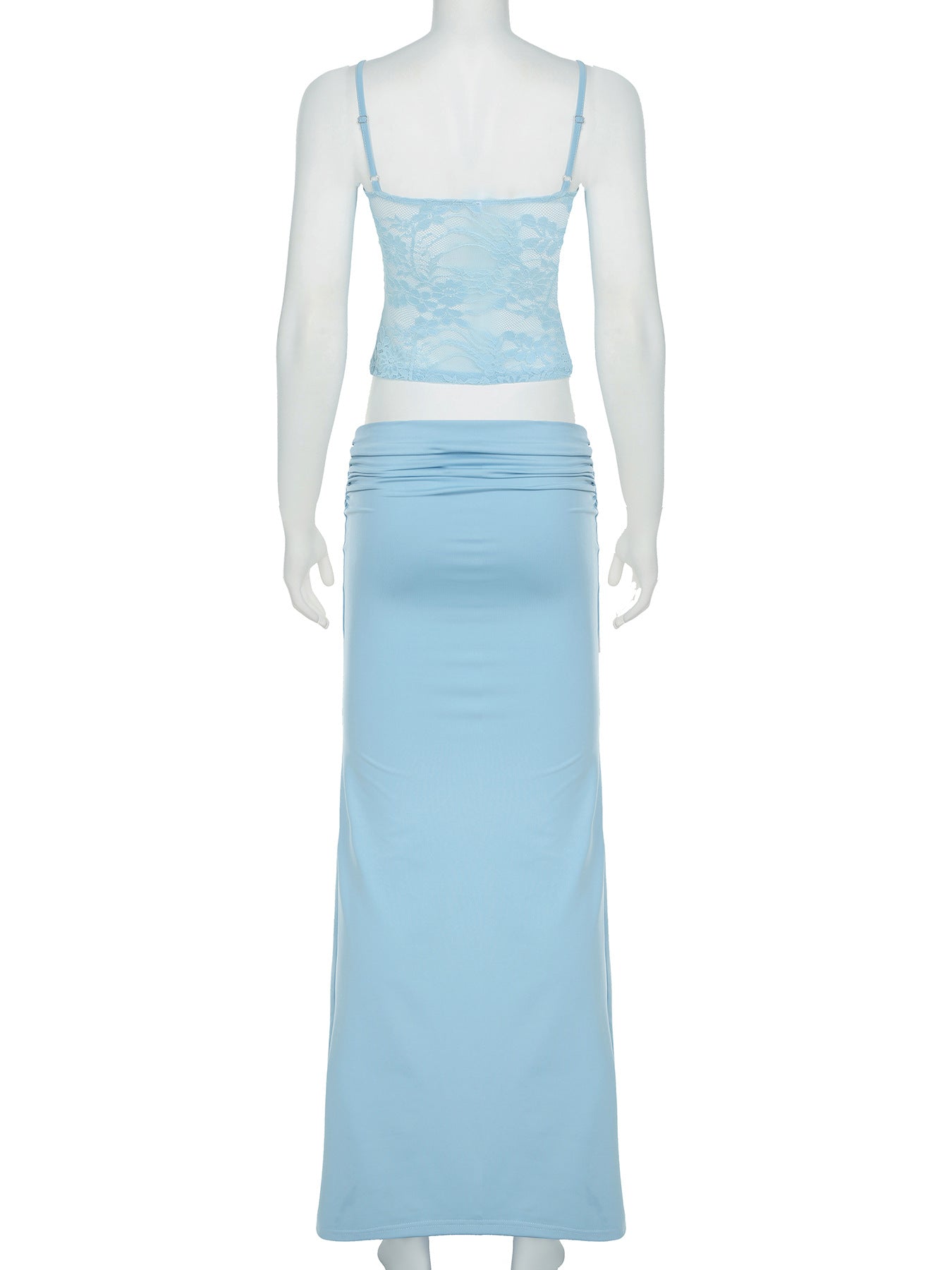 Spring sexy Lace Strap Vest Long skirt Two Piece Set 9