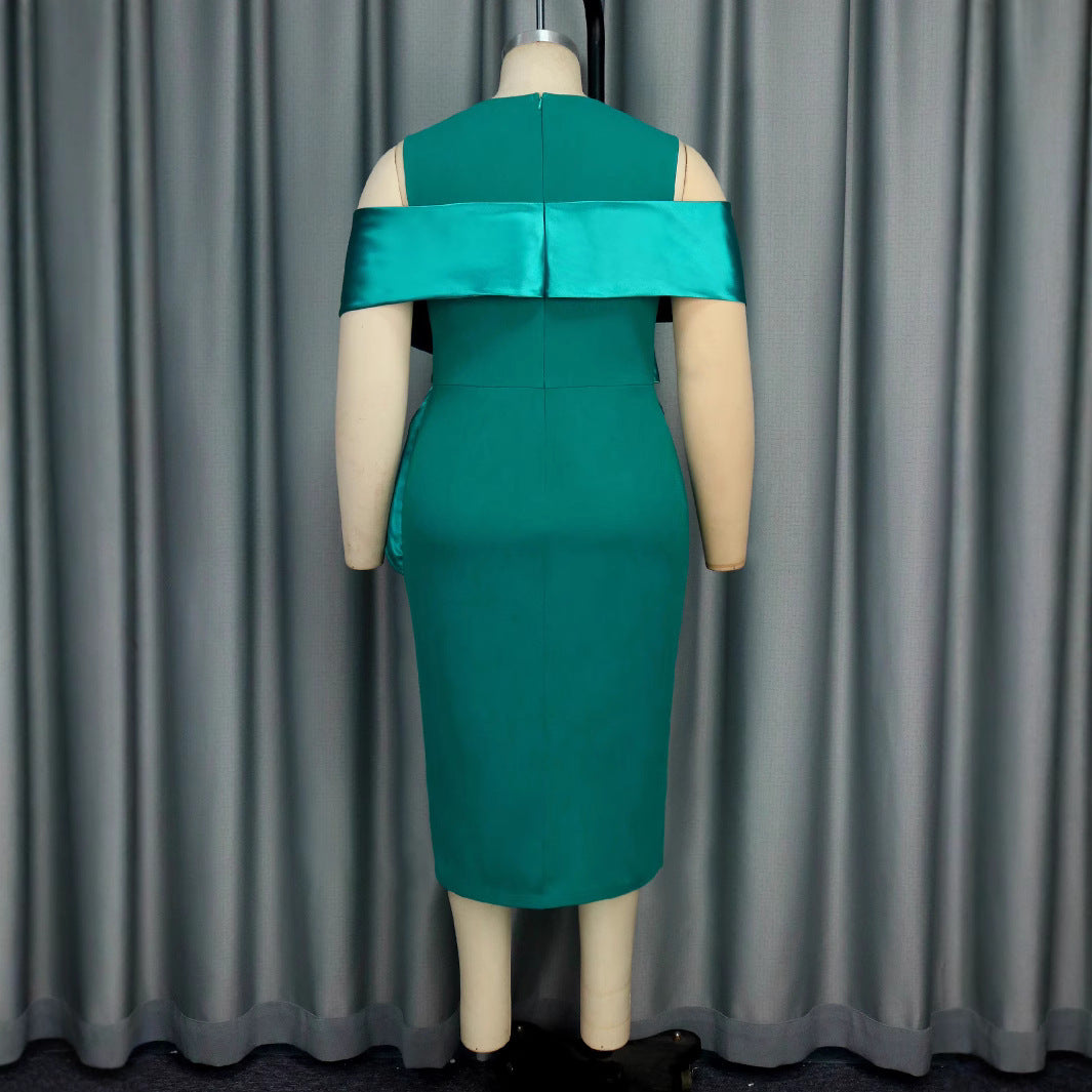 Plus Size Women Patchwork party Bodycon dress 4