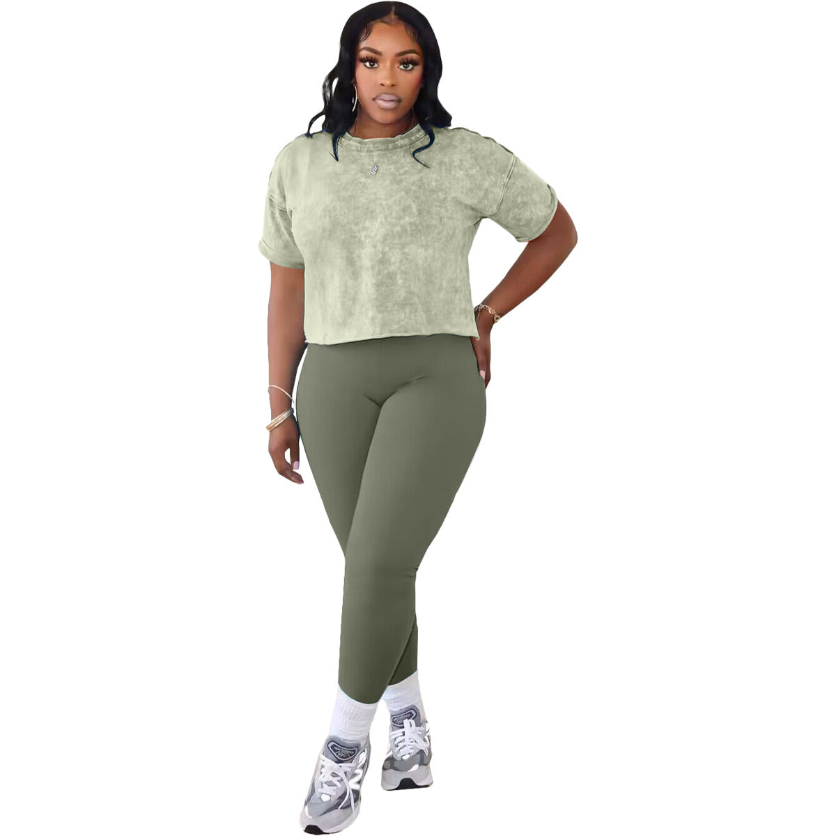 Fashion Ladies Print Casual Suit Sport Two-Piece Set