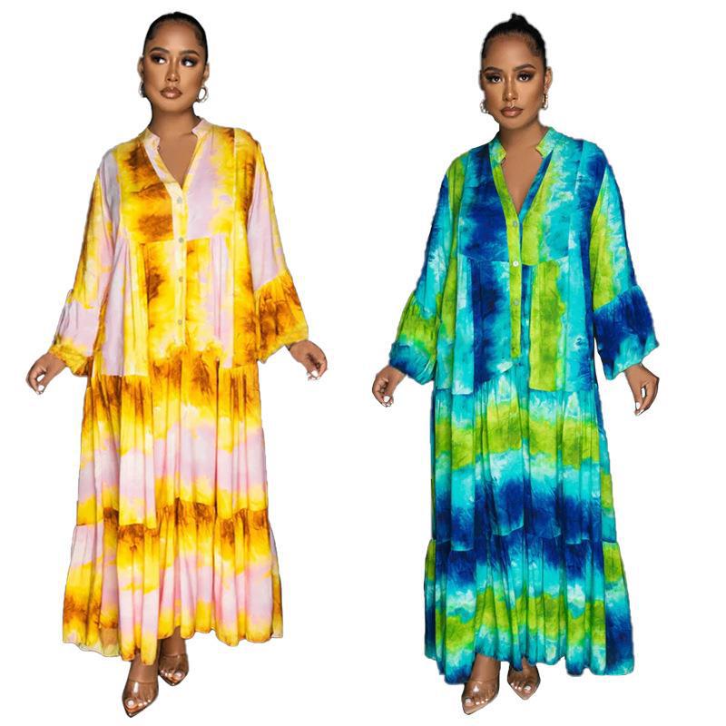 Women printed loose long skirt