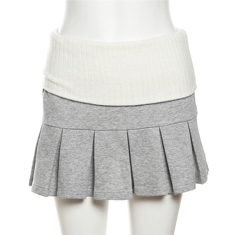 Autumn Women's Long Sleeve Crop Jacket High Waist Slim Fit Pleated Skirt Two Piece Set 25