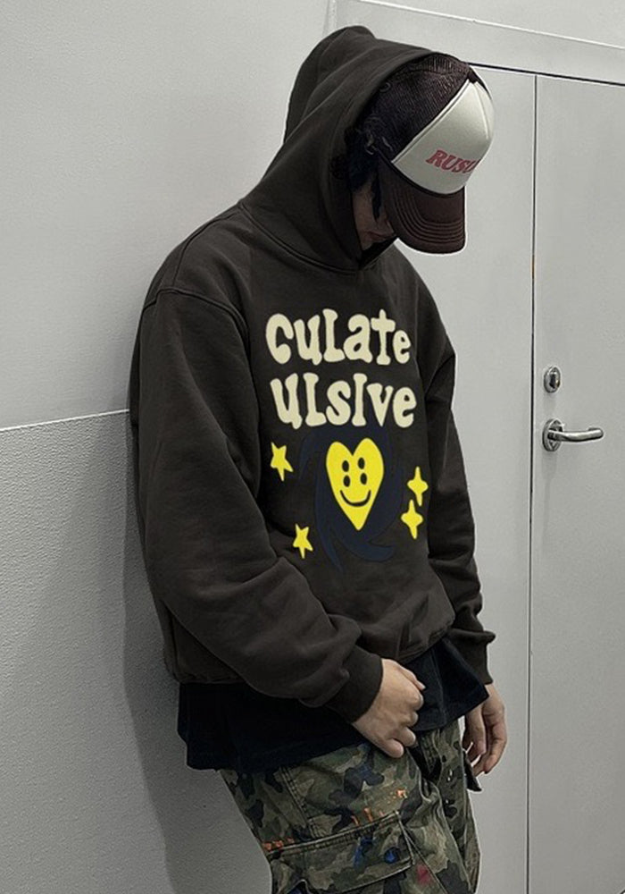 Autumn Trendy Print Fashion Casual High Street Men And Women Loose Hooded Hoodies