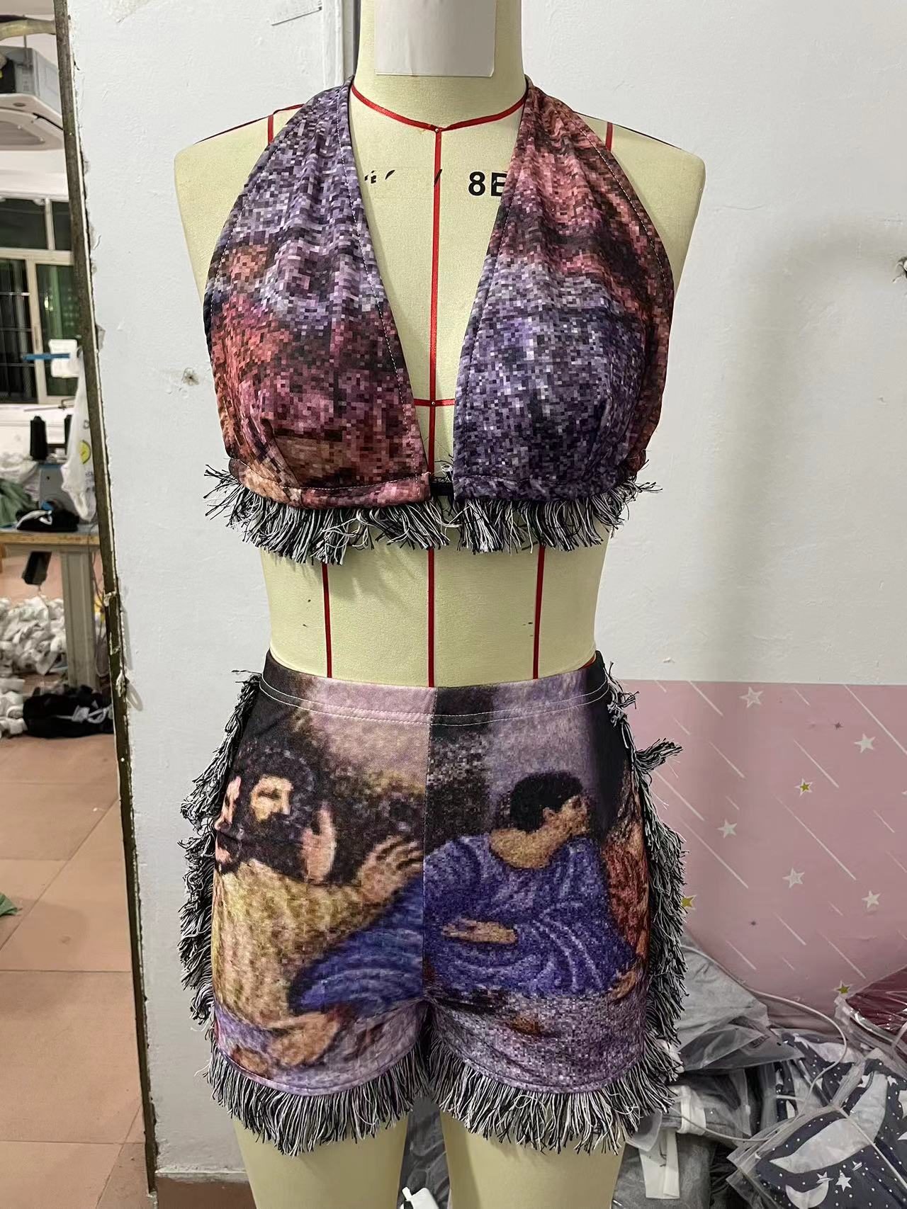 Women’s High-Waist Printed Shorts & Bra Set 3