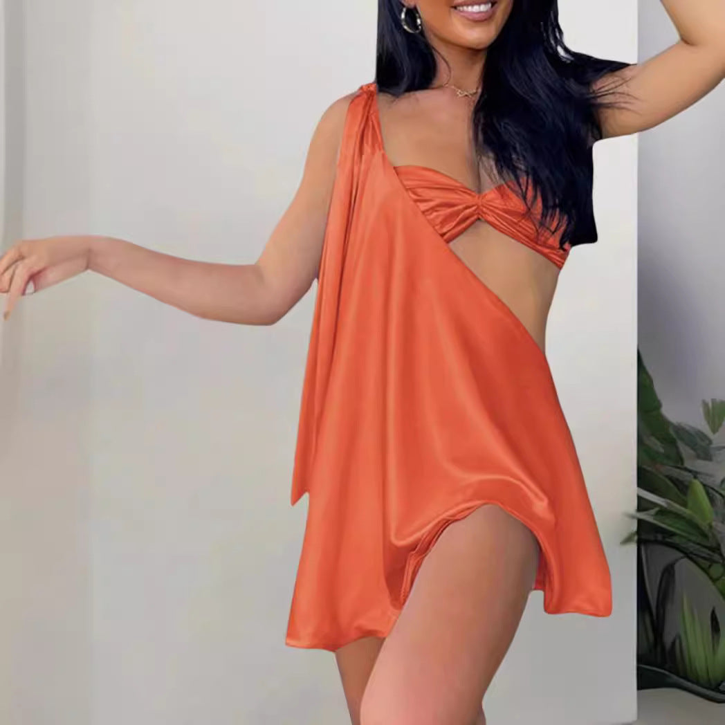 Spring Summer Women's Sexy Slash Shoulder Formal Party Evening Dress 7