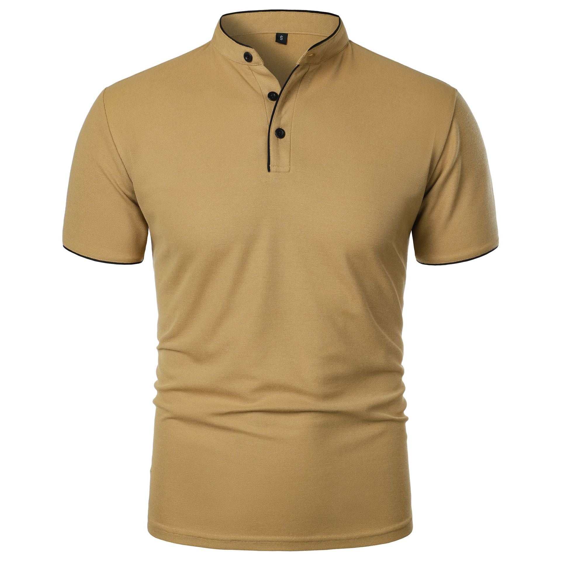 Men's Summer Solid Short Sleeve Polo T-shirt 10