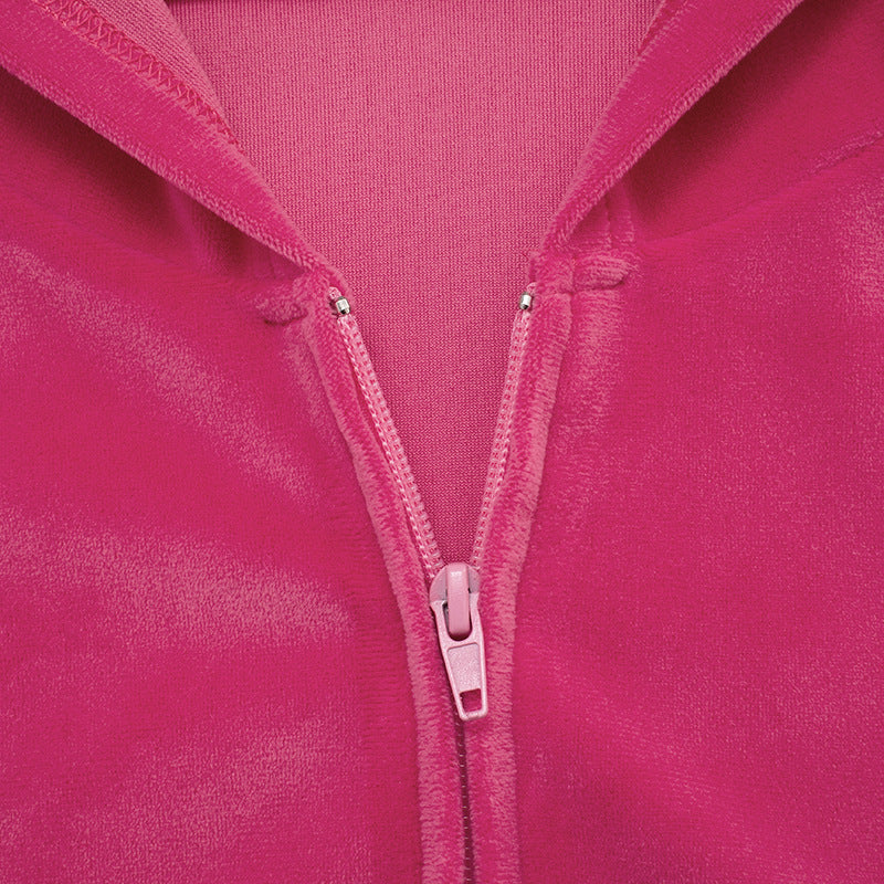 Women Sexy Hooded Long-Sleeved Crop Top and Skirt Two-Piece Casual Set 16