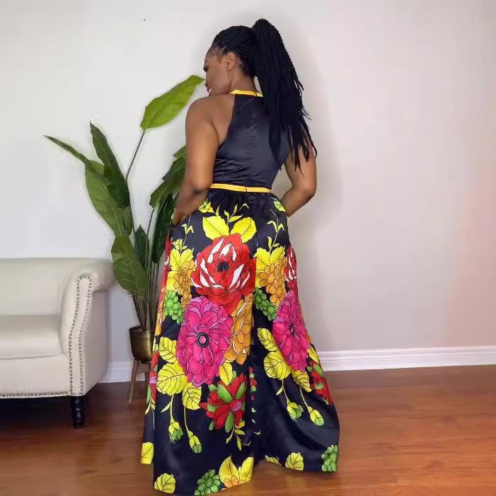 Women Printed Sleeveless Wide Leg Jumpsuit 5