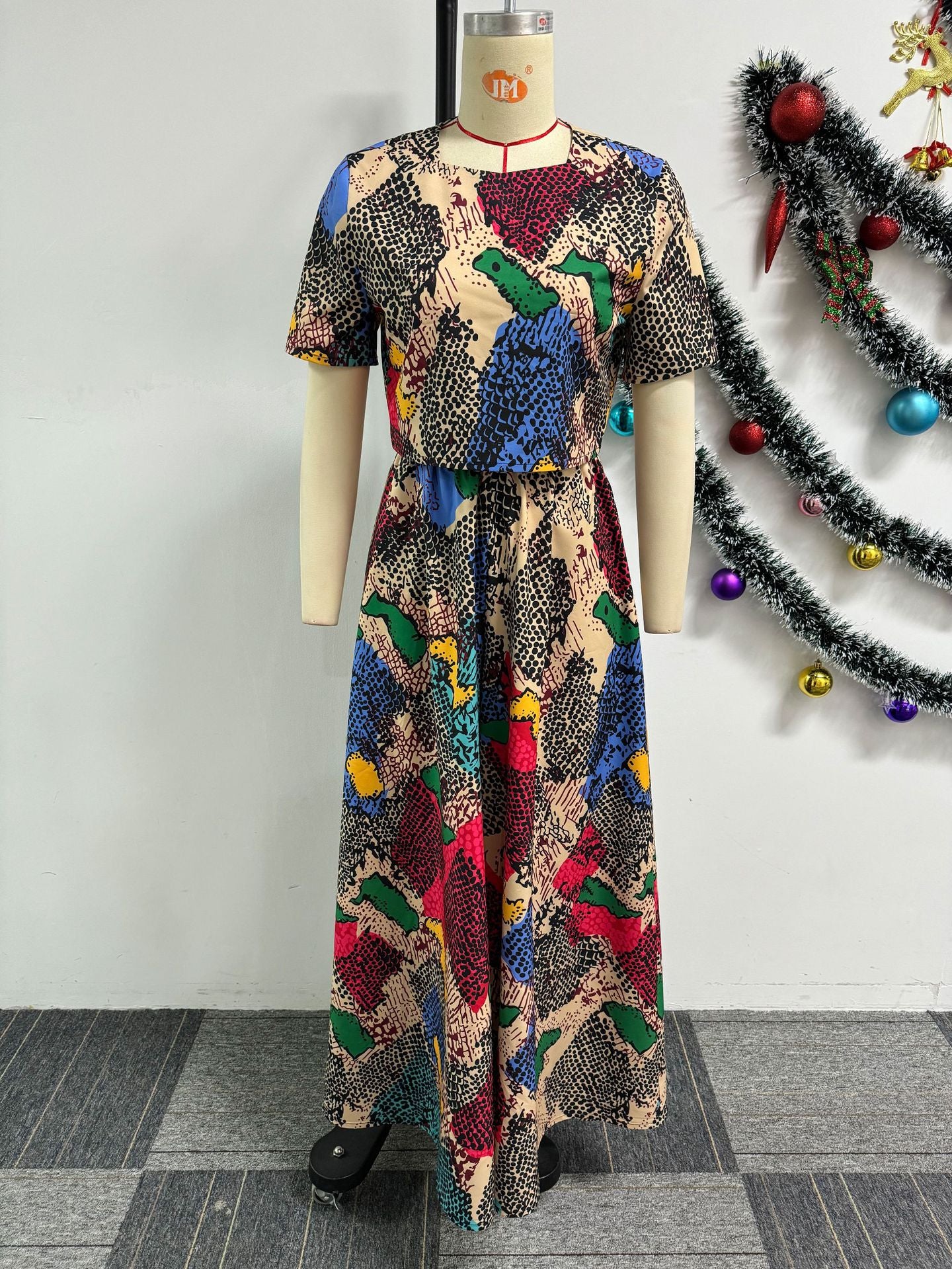 Women Sexy Printed Top and Loose Wide Leg Pants Two-piece Set 7