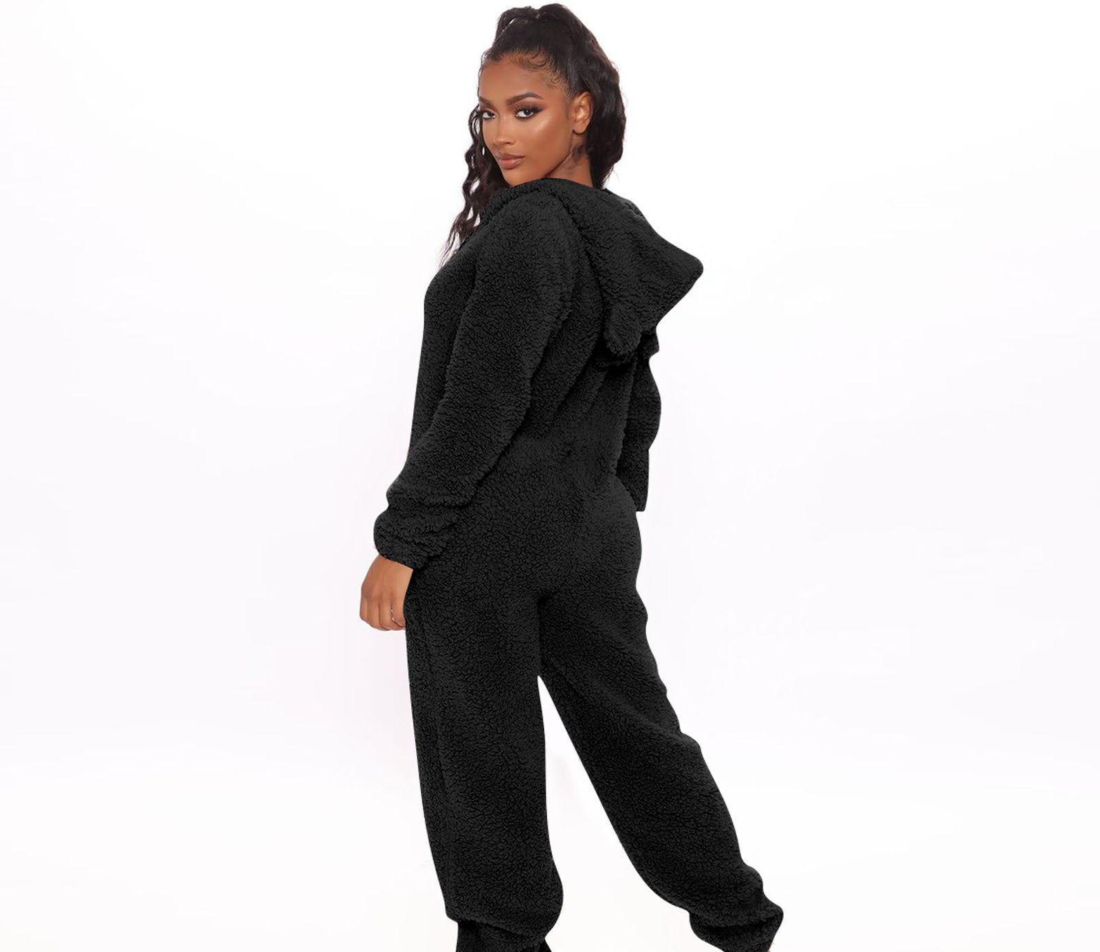 Women Long Sleeve Hooded Casual Jumpsuit 21
