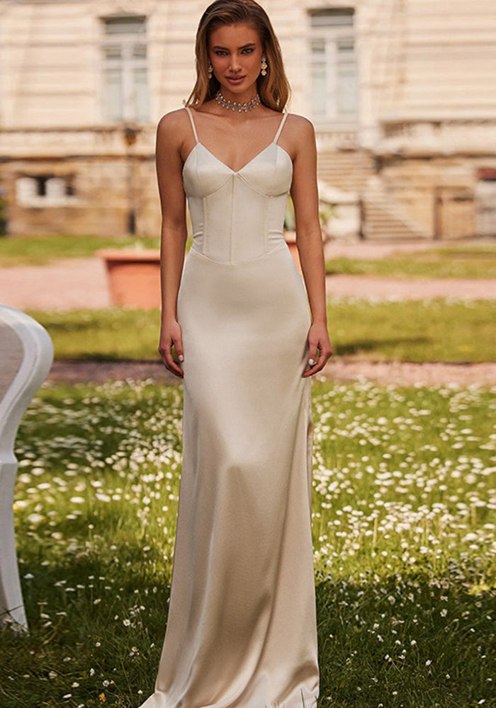 Women Holidays Strap Slit with Chest Pad Summer Waistcon Dress