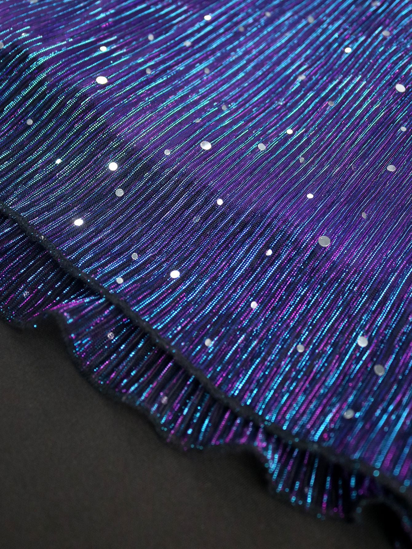 Sexy V-Neck Sequin Long-Sleeve Dress Purple Elegant Formal A-Line Gown 12