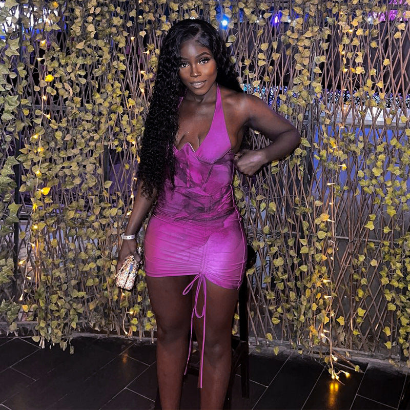 Women's Spring Summer Print Sexy Tight Fitting Bodycon Dress 5