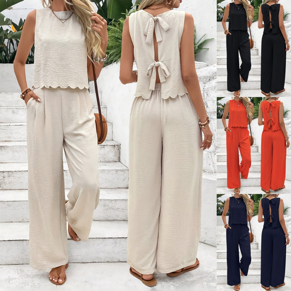 Summer women's fashion sleeveless vest and casual pants set 13