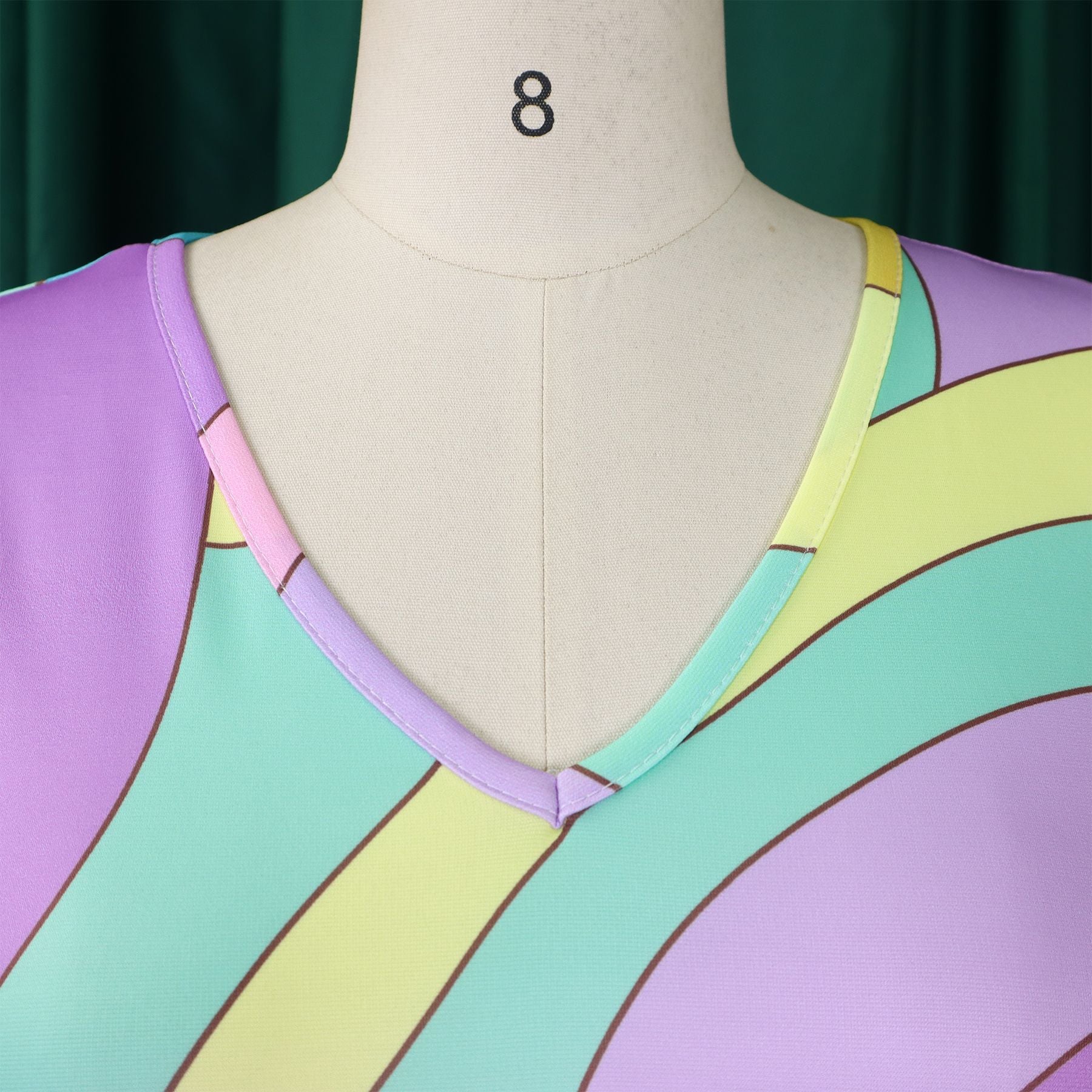 Summer Fashion Chic Women's Belt Print African Plus Size Midi Dress 37