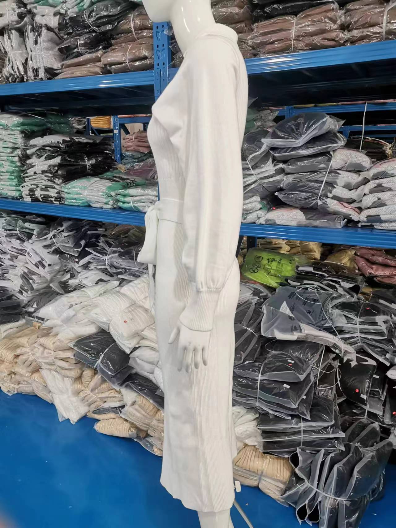 Women's Sweater Dress Elegant Long Sleeve V Neck Sexy Knitting Tight Fitting Dress 19