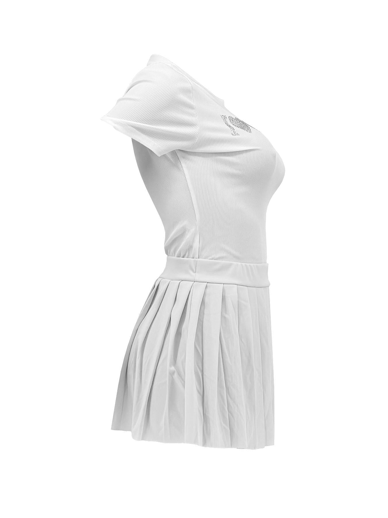 Women Casual Top and Pleated Skirt Two-piece Set 18