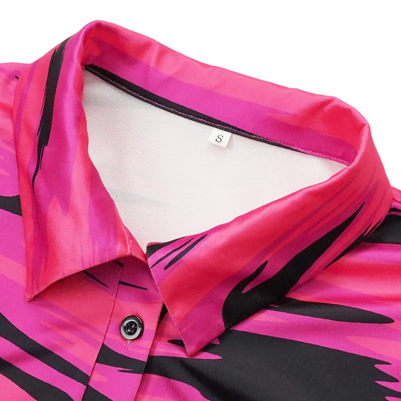 Women's Spring And Summer Printed Fashion Casual Pleated Long Sleeve Slim Chic Long Dress 19