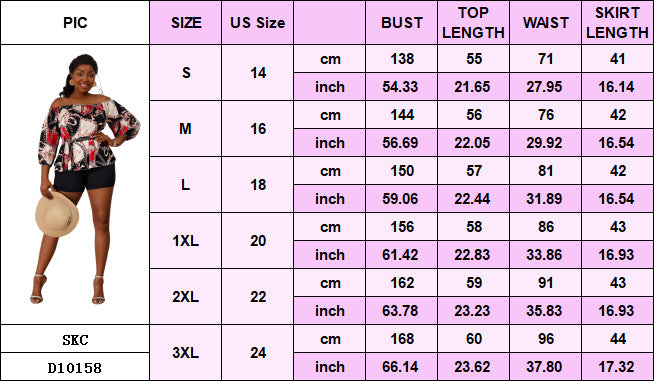 Plus Size Women spring and summer sexy Off Shoulder Top and two-piece set 28