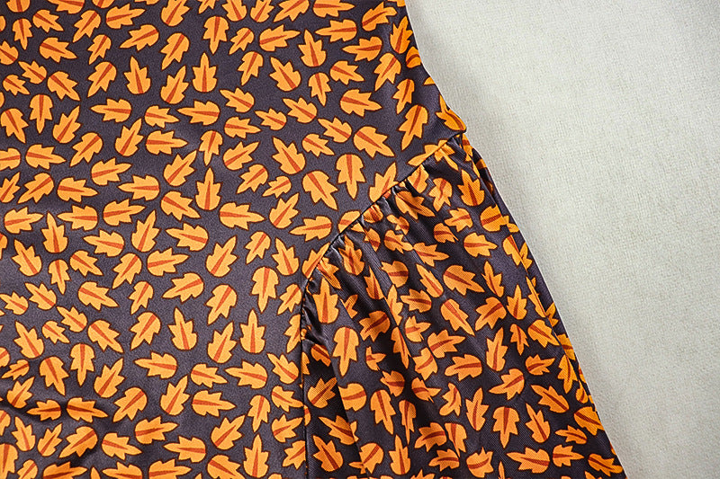 Women Pleated Print Halter Neck Backless Dress 17