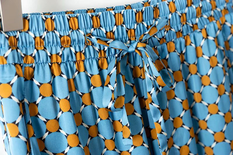 Summer Plume Drape Casual Blazer Print Drape Wide-Leg Pants Set 9