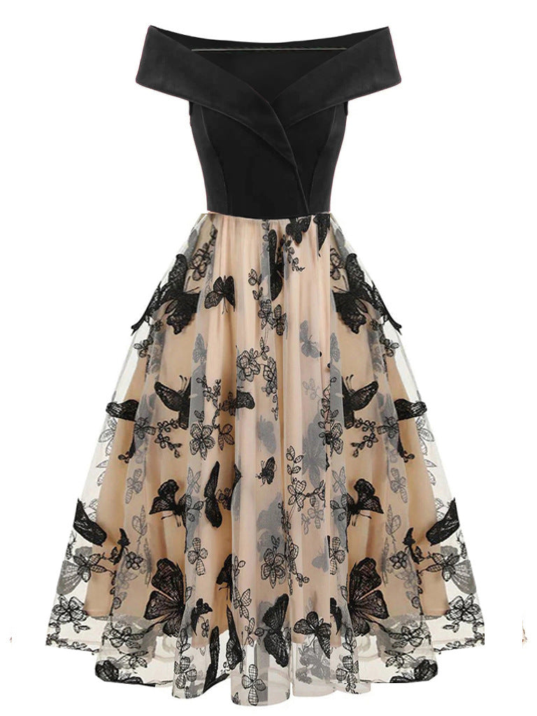 Women Velvet Sexy Off Shoulder Dress Evening Dress 3