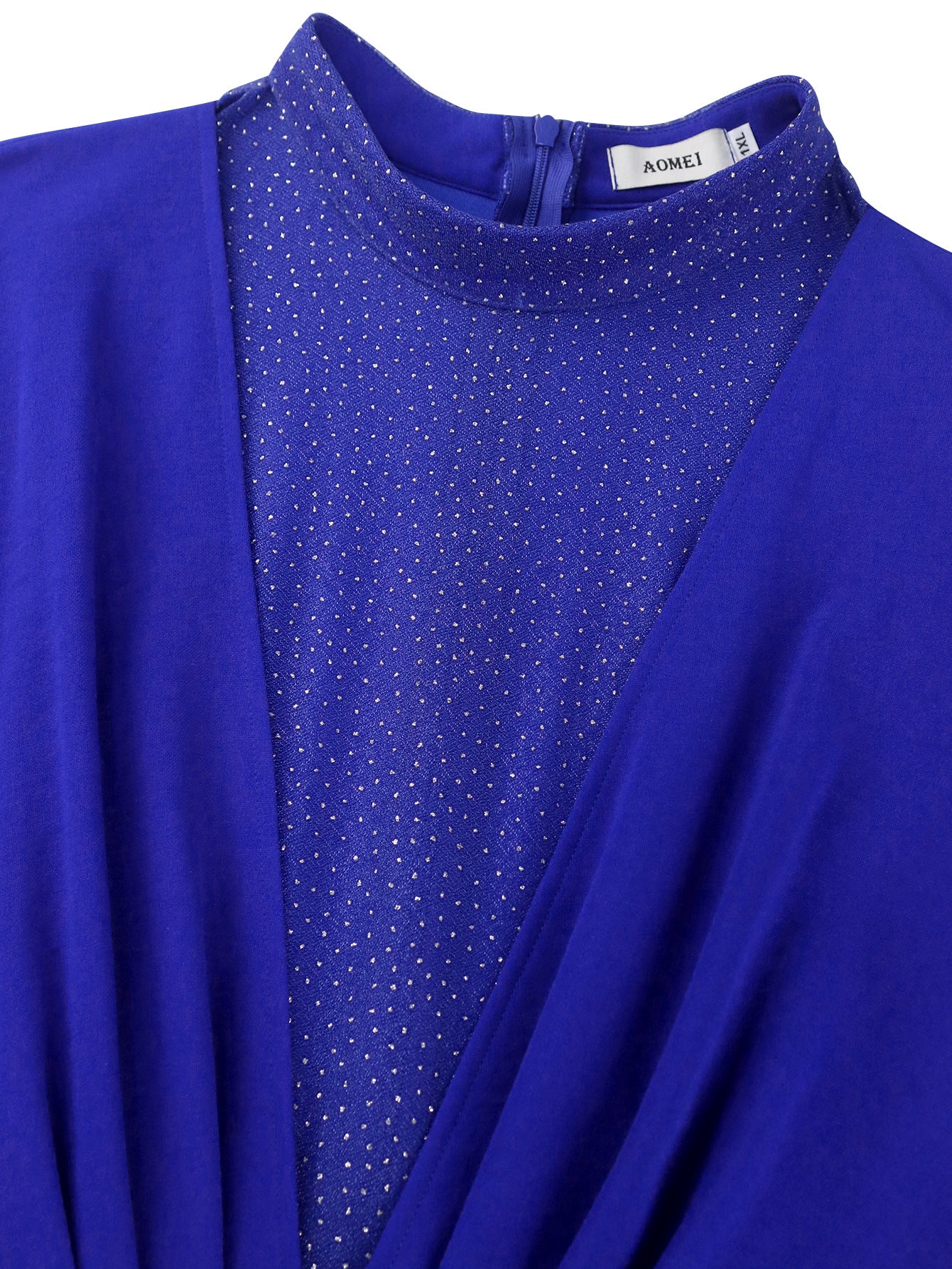 Women elegant Formal Party Cape long sleeve mesh dress 16