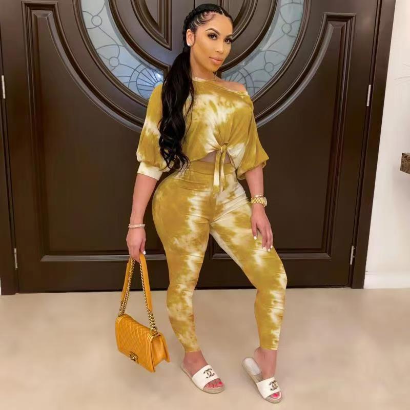 Women Printed Sexy Top and Pants Two-Piece Set 4