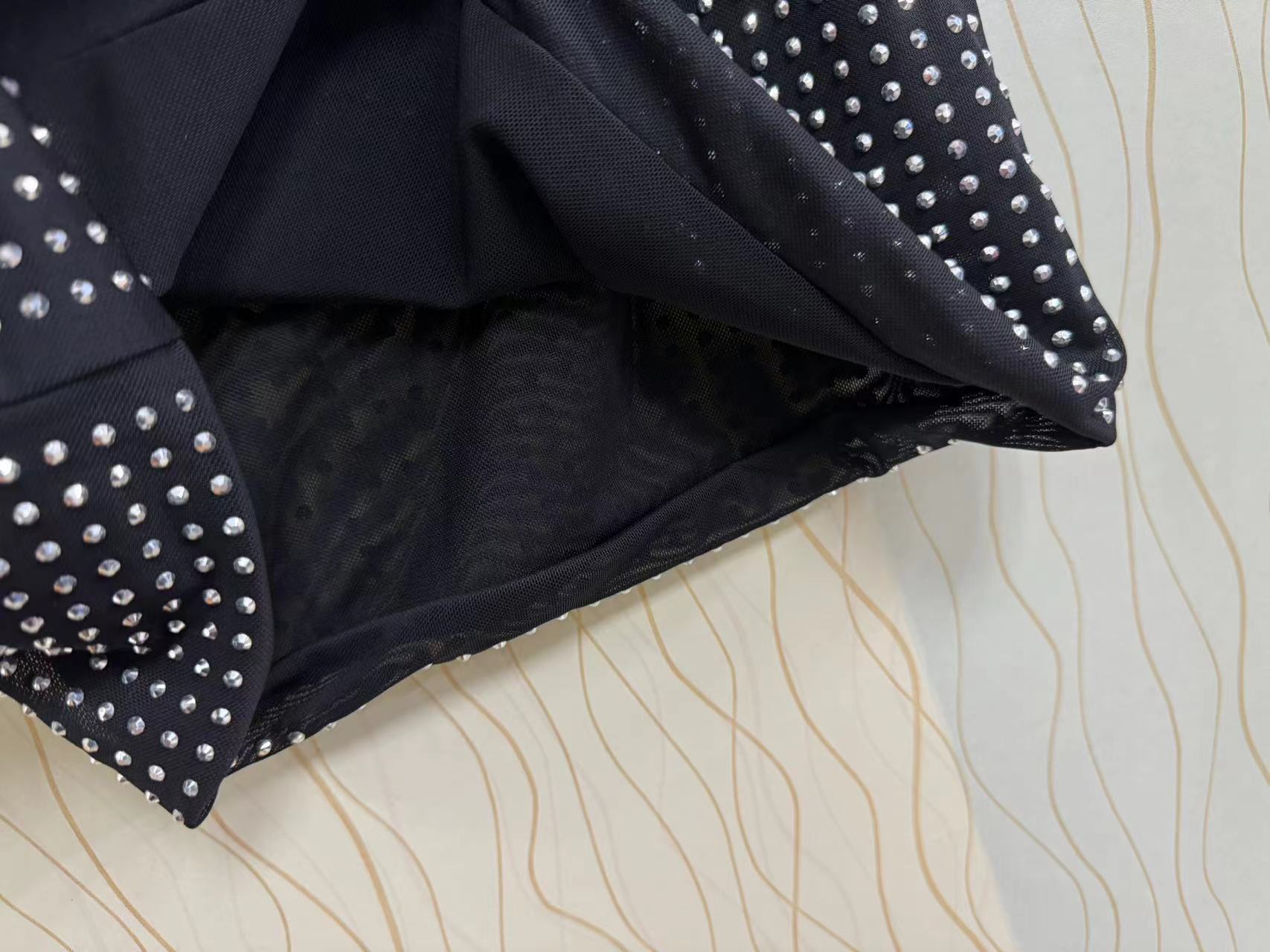 Women's Sexy Mesh Off Shoulder Beaded Long Sleeve Bodycon Slim Dress 9