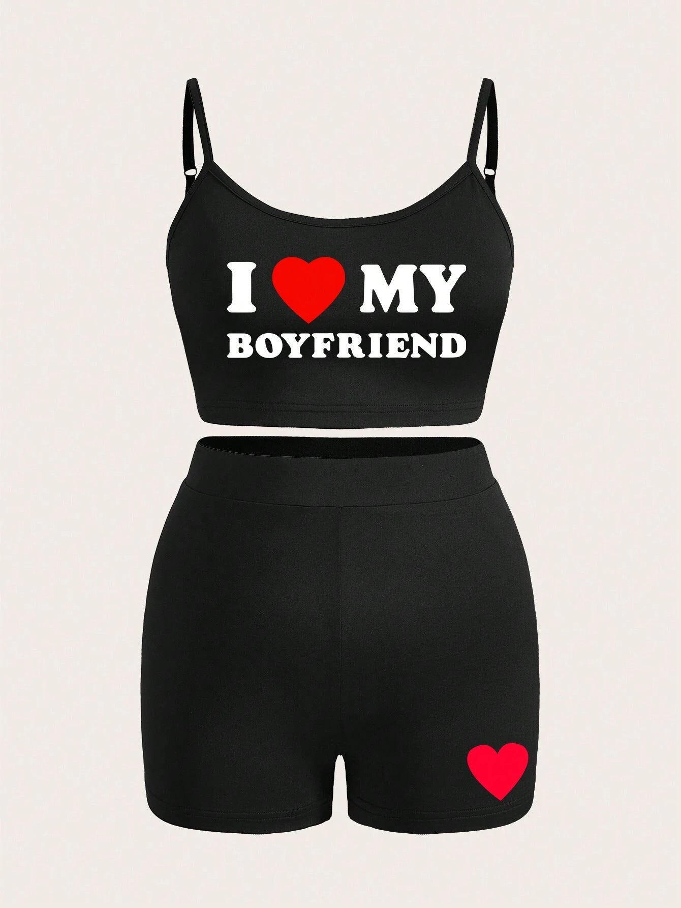 Summer trendy women's Printed Strap two piece shorts set 3