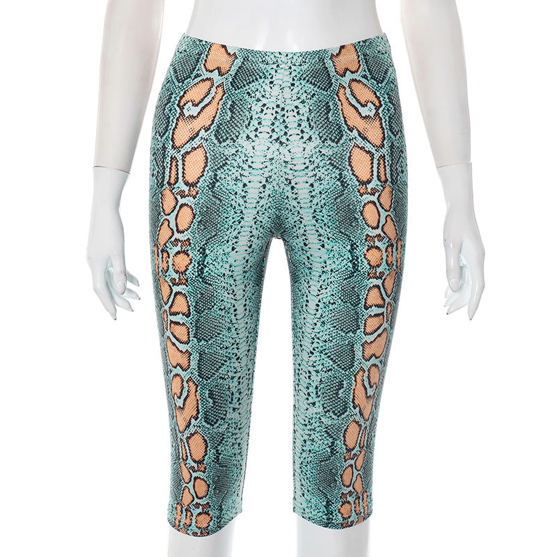 Women's Sexy Print Tight-Fitting Five-Point Straight Shorts 4