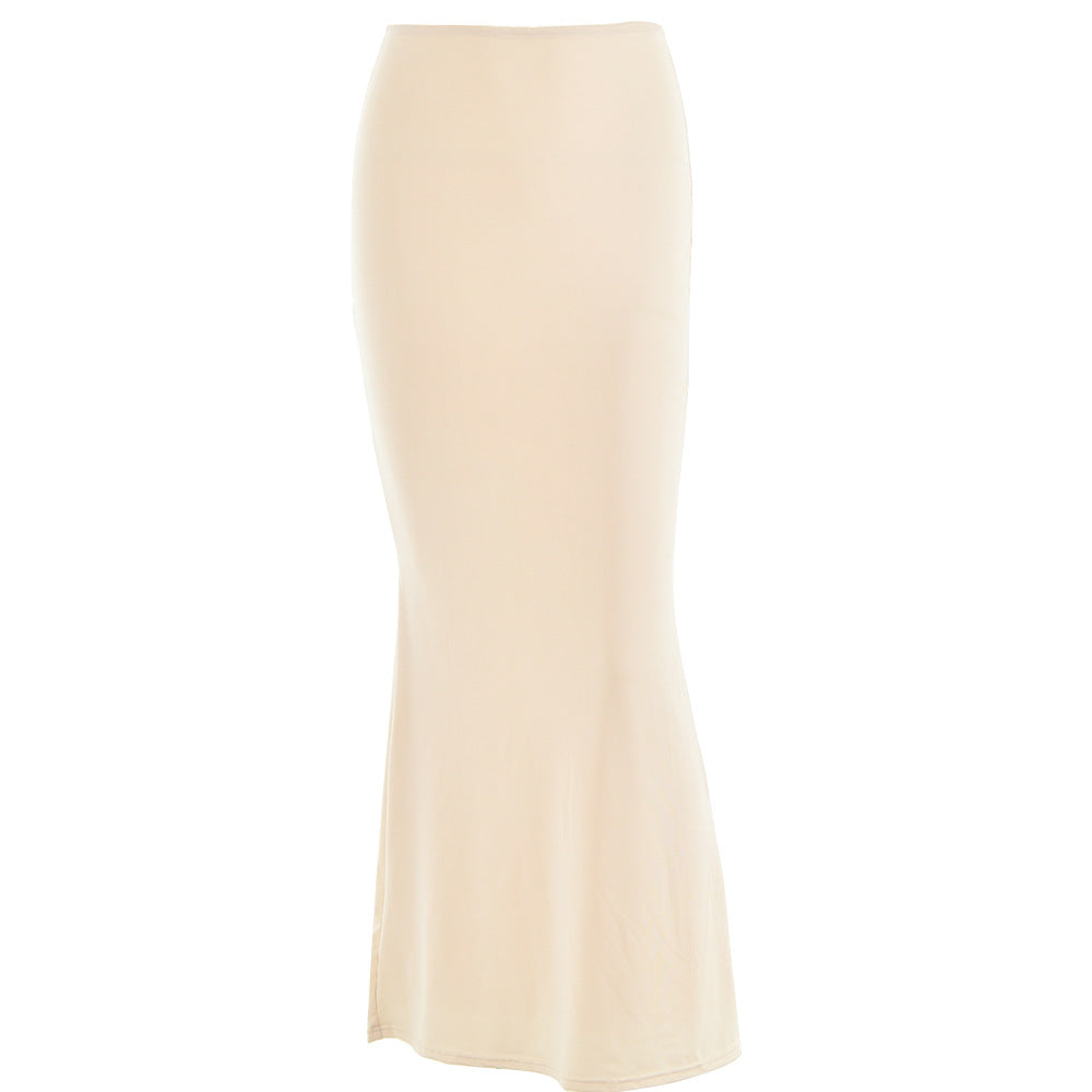 Autumn sexy trendy versatile slim solid color Bodycon long skirt for women 17