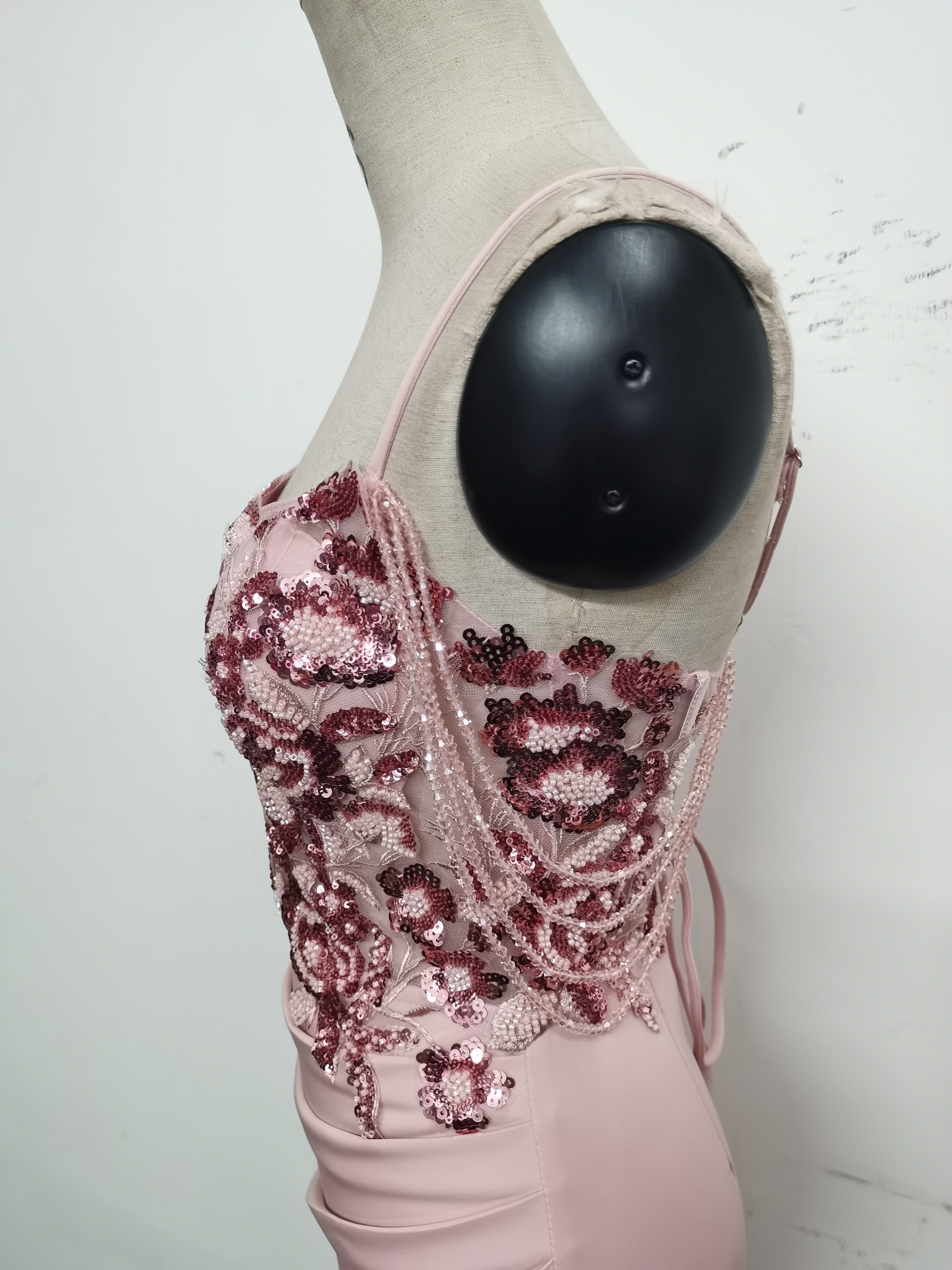 Women Fishbone Lace-Up Formal Formal Party Prom Strappy Sequin Evening Dress 34