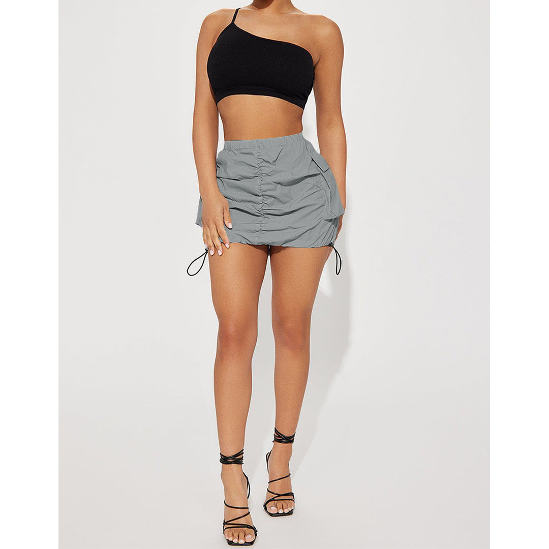 Women Sexy Drawstring Mini Skirts 5