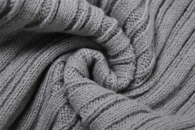 Women Off Shoulder Long Sleeve Loose Solid Knitting Sweater 39