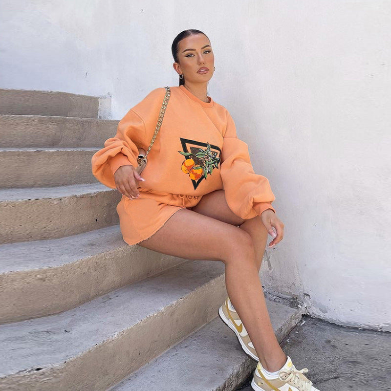 Autumn women's loose fashionable and casual two-piece shorts set 9