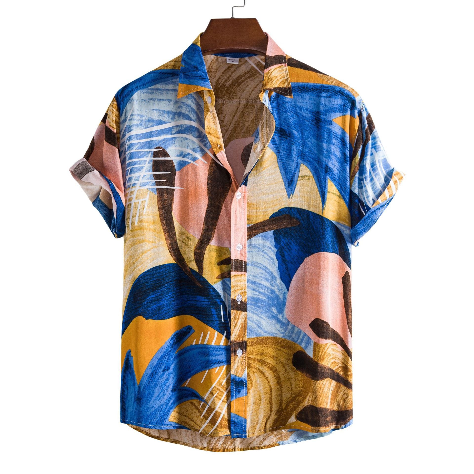Men's Summer Floral Casual Short-sleeved shirt 3