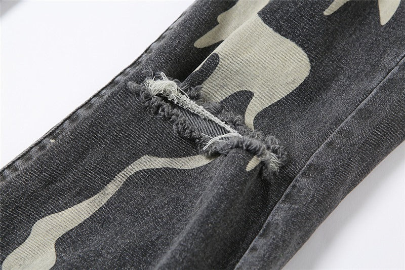 Women's Fitted High Waist Ripped Denim Pants High Stretch Jeans 14