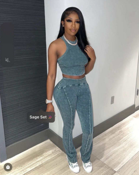 Women Tank Top and Trousers Two-Piece Set 3