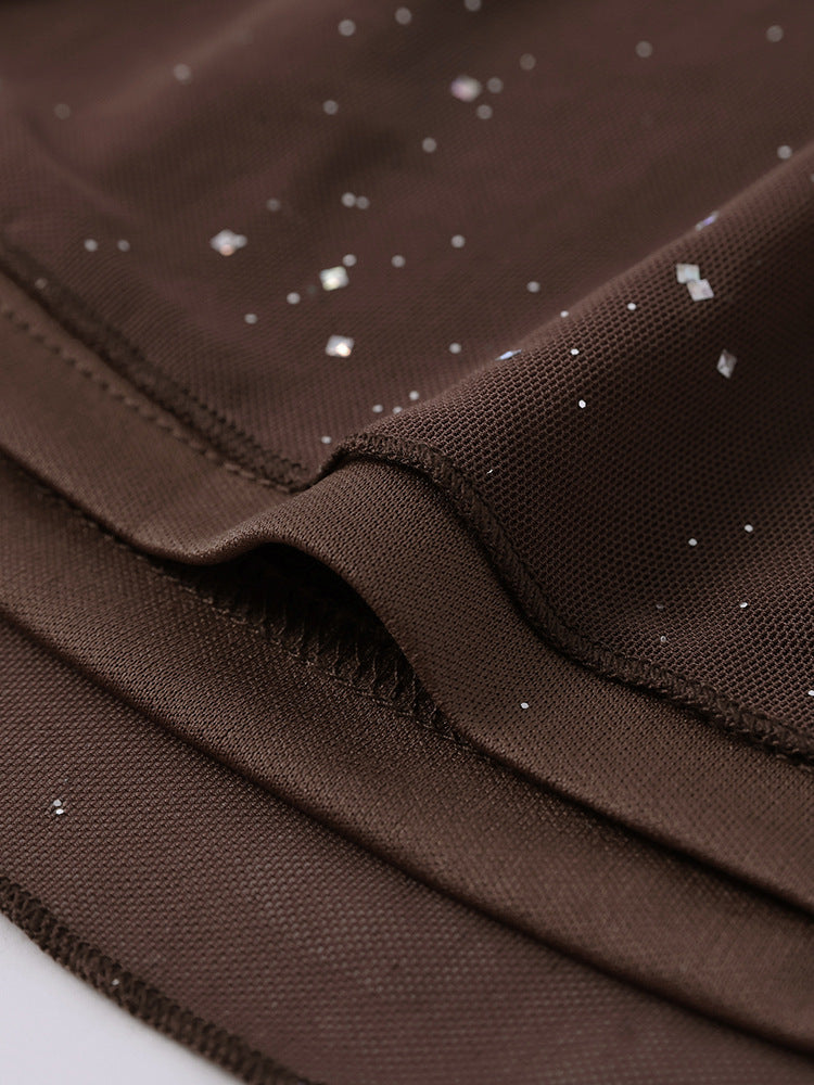 Mesh Bell Sleeve DSequin See-Through Mini Dress 16