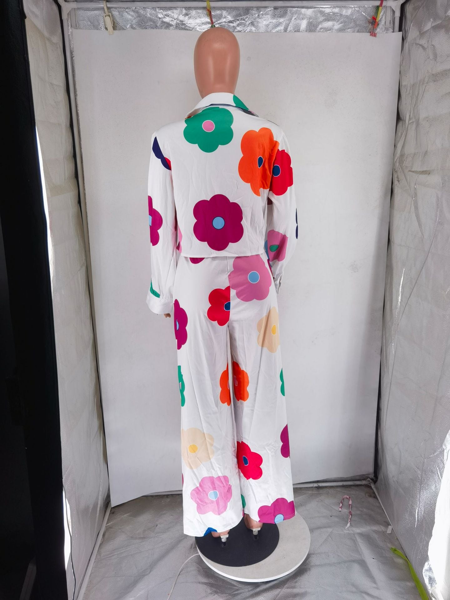 Women's Fashion Casual Digital Printing Floral Pants Two-Piece Set 10