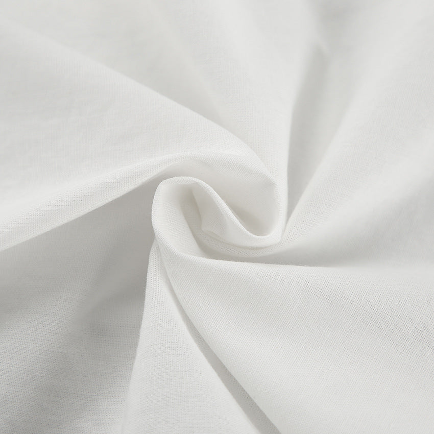 Women Spring and Summer Casual white sleeveless round neck vest lace-up shorts Two Piece Set 24