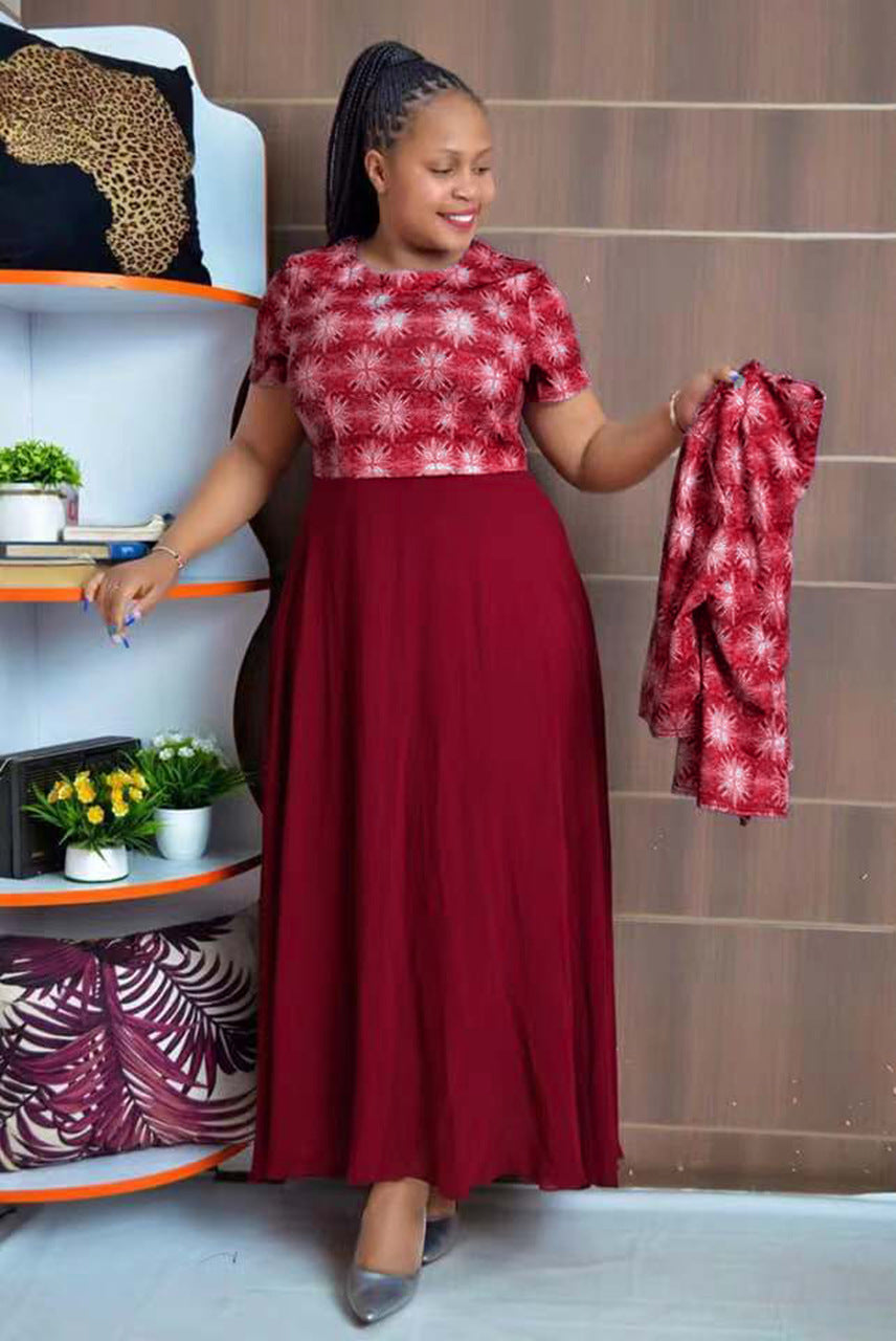 Africa Plus Size Women Top Dress Two-piece Set 3