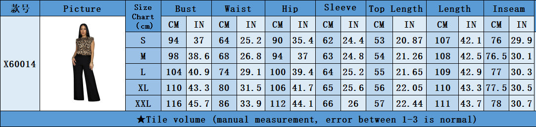 Leopard Print Sleeveless Top Straight Pants Casual Two-Piece Set 5