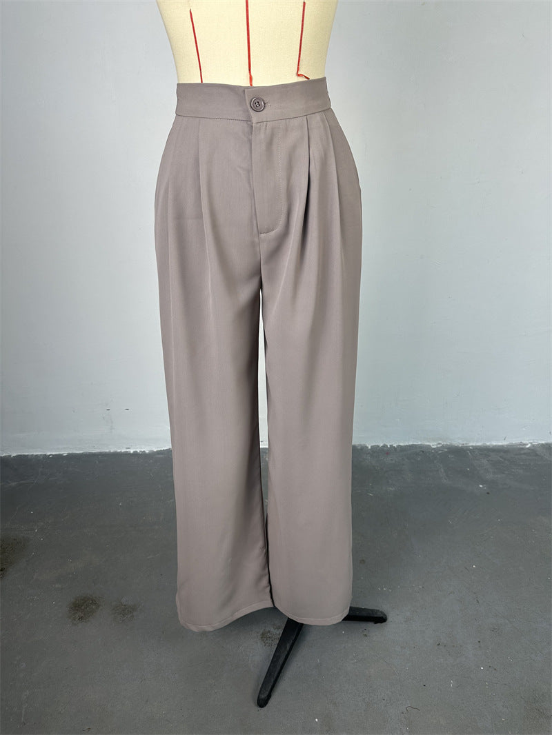 Women 's Spring V-Neck Sleeveless Vest Wide-Leg Trousers Casual Suit 16