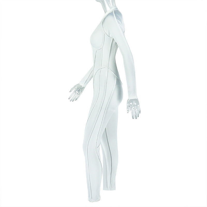 Tight Fitting Hollow Low Back Jumpsuit Women’s Sportswear 8