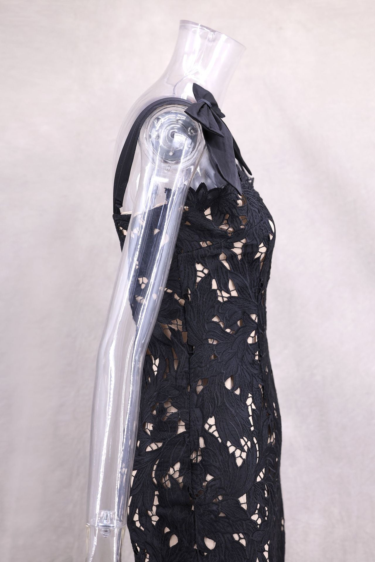 Women Spring and Summer Bow Embroidered Hollow Bodycon Dress 12